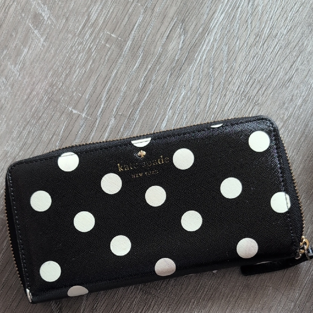 Kate Spade Black and White Polka Dot Wallet